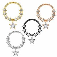 Nerezová ocel Nose Piercing šperky, 304 Stainless Steel, s Mosaz, Hvězda, módní šperky & různé velikosti pro výběr & micro vydláždit kubické zirkony & pro ženy, více barev na výběr, Prodáno By PC