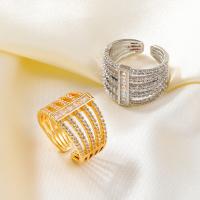 Brass Finger Ring fashion jewelry & micro pave rhinestone & for woman nickel lead & cadmium free Internal .75cm Sold By PC