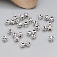 Perlas de espaciador, plata de ley 925, Esférico, Bricolaje & diverso tamaño para la opción, color original, Vendido por UD