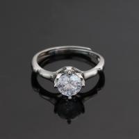 Sterling zilver ringen, 925 sterling zilver, Verstelbare & mode sieraden & verschillende materialen voor de keuze & voor vrouw, nikkel, lood en cadmium vrij, Maat:7, Verkocht door PC