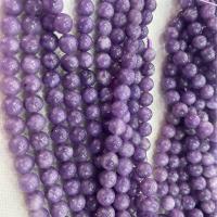 Gemstone Smycken Pärlor, Naturlig Lepidolit, Rund, DIY & olika storlek för val, purpur, Såld Per Ca 38 cm Strand