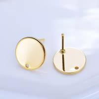 Messing Earring Drop Component, Ronde, gold plated, DIY & verschillende grootte voor keus, nikkel, lood en cadmium vrij, Verkocht door pair