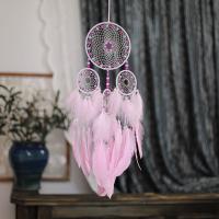 Fashion Dream Catcher Feather with Cotton Thread & Wood & Plastic & Iron fashion jewelry light purple Sold By PC