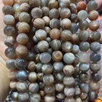 Gemstone Smycken Pärlor, Sunstone, Rund, polerad, DIY & olika storlek för val, Såld Per Ca 38 cm Strand