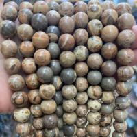 Gemstone Smycken Pärlor, Karta sten, Rund, polerad, DIY & olika storlek för val, Såld Per Ca 38 cm Strand