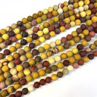 Perles bijoux en pierres gemmes, Perles de mookiate, Rond, poli, DIY & normes différentes pour le choix, Vendu par Environ 38 cm brin