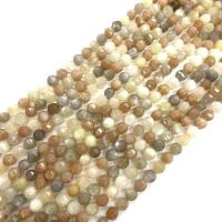 Moonstone Beads, Månesten, Runde, poleret, du kan DIY, flerfarvede, 8mm, Ca. 47pc'er/Strand, Solgt Per Ca. 38 cm Strand
