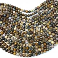 Dragi kamen perle Nakit, Pietersite, Krug, uglađen, možete DIY & različite veličine za izbor, Grade B, Prodano Per Približno 38 cm Strand