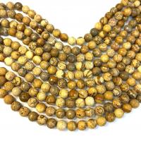 Picture jaspis perler, Picture Jasper, Runde, poleret, du kan DIY & forskellig størrelse for valg, Solgt Per Ca. 38 cm Strand