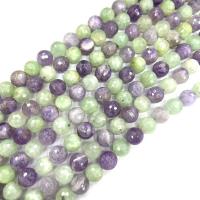 Natural Amethyst Beads with Natural Prehnite Round polished DIY Sold Per Approx 38 cm Strand