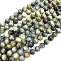 Perline gioielli gemme, Pietra Hawk-eye, Cerchio, lucido, DIY, grado B, 12mm, Appross. 32PC/filo, Venduto per Appross. 38 cm filo