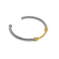 Bracelete de aço inoxidável, Aço inoxidável 304, 18K banhado a ouro, joias de moda & para mulher, Diametro interno:Aprox 56mm, vendido por PC