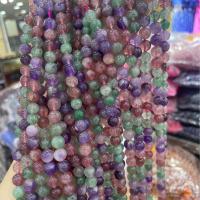 Koraliki Biżuteria naturalny kwarc, Strawberry Quartz, Koło, DIY & różnej wielkości do wyboru, mieszane kolory, sprzedawane na około 38 cm Strand