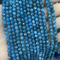 Gemstone Smycken Pärlor, apatiter, Rund, DIY & fasetterad, blå, 5mm, Såld Per Ca 38 cm Strand