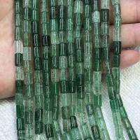 Grânulos de quartzo natural jóias, Morango Quartz, Coluna, DIY, verde, 5x7mm, vendido para Aprox 38 cm Strand