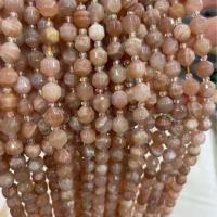 Moonstone Beads, Orange Moonstone, Polygon, du kan DIY & forskellig størrelse for valg & facetteret, blandede farver, Solgt Per Ca. 38 cm Strand