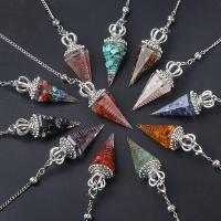 Gemstone Pendants Jewelry with Resin & Iron fashion jewelry Length Approx 30 cm Sold By PC