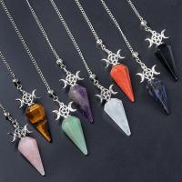 Gemstone Pendants Jewelry with Iron fashion jewelry Length Approx 26 cm Sold By PC