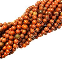 Jasper brecciated Beads, Runde, poleret, du kan DIY, 8mm, Solgt Per Ca. 38 cm Strand