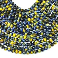 Tiger Eye Beads, Runde, poleret, du kan DIY & forskellig størrelse for valg, klasse A, Solgt Per Ca. 38 cm Strand