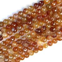 Prirodni Red ahat perle, Red Agate, Krug, uglađen, premazan & možete DIY & različite veličine za izbor, Prodano Per Približno 38 cm Strand