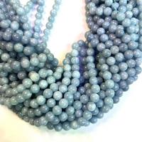Natural Jade Beads Round DIY skyblue Sold Per Approx 38 cm Strand