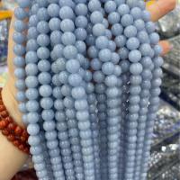Gemstone smykker perler, Angelite, Runde, du kan DIY, blå, 6mm, Solgt Per Ca. 38 cm Strand