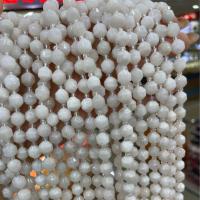 Moonstone Beads, Månesten, Polygon, du kan DIY & forskellig størrelse for valg & facetteret, hvid, Solgt Per Ca. 38 cm Strand