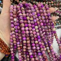 Gemstone Jewelry Beads Impression Jasper Round DIY rose carmine Sold Per Approx 38 cm Strand