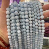 Gemstone Jewelry Beads Aquamarine Round DIY sea blue Sold Per Approx 38 cm Strand