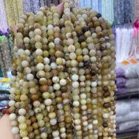 Perles opales de mer, Jaune Apal, Rond, DIY & normes différentes pour le choix, couleurs mélangées, Vendu par Environ 38 cm brin