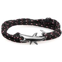 Zinc Alloy Bracelet with Nylon & Polyester Shark plated fashion jewelry & Unisex Length Approx 29.5 Inch Sold By PC