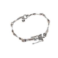Zinc Alloy Bracelet Skull plated Unisex & Halloween Jewelry Gift Length Approx 7.9 Inch Sold By PC