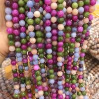 Perles en jade, Rond, DIY & normes différentes pour le choix, couleurs mélangées, Vendu par Environ 38 cm brin