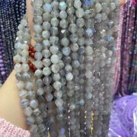 Labradorit Perlen, Vieleck, DIY & verschiedene Größen vorhanden & facettierte, grau, verkauft per ca. 38 cm Strang