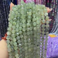 Gemstone smykker perler, Prehnite, Polygon, du kan DIY & forskellig størrelse for valg & facetteret, grøn, Solgt Per Ca. 38 cm Strand