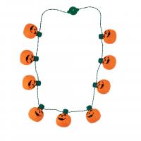 Resin Necklace Pumpkin with LED light & Unisex & Halloween Jewelry Gift Length Approx 33 Inch Sold By PC