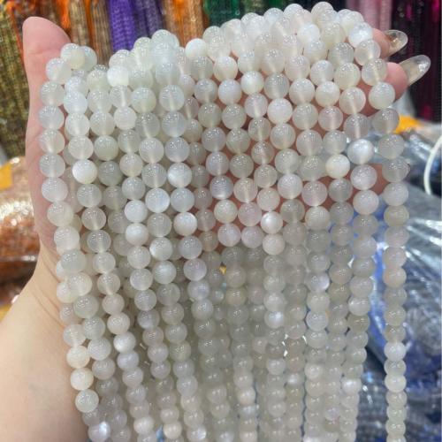 Moonstone Beads, Månesten, Runde, du kan DIY & forskellig størrelse for valg, hvid, Solgt Per Ca. 38 cm Strand