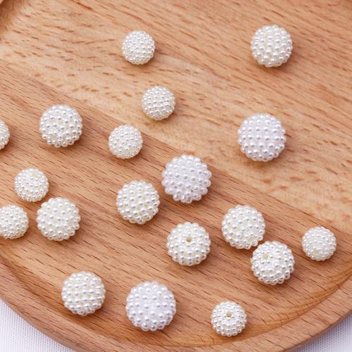 ABS Plastic Beads ABS Plastic Pearl Round DIY white Sold By Lot