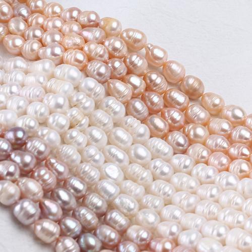 Riso coltivato in perla d'acqua dolce, perla d'acquadolce coltivata naturalmente, DIY, nessuno, 9-10mm, Venduto per Appross. 37 cm filo