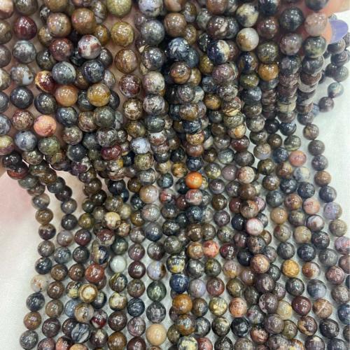 Gemstone smykker perler, Pietersite, Runde, du kan DIY & forskellig størrelse for valg, blandede farver, Solgt Per Ca. 38 cm Strand