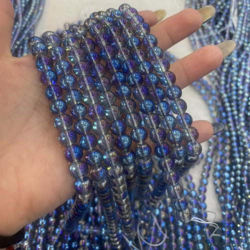 Crystal perle, Kristal, Krug, možete DIY & različite veličine za izbor, Indicolite, Prodano Per Približno 38 cm Strand