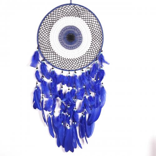 Fashion Dream Catcher Feather with Rattan & Nylon & Iron for home and office blue 900mm Sold By PC