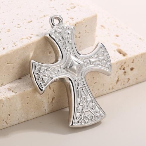 Stainless Steel Cross Pendants 304 Stainless Steel fashion jewelry & DIY original color Sold By PC