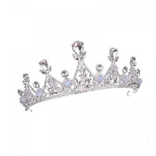 Bridal Tiaras Zinc Alloy with Crystal fashion jewelry & for woman & with rhinestone white nickel lead & cadmium free Inner Approx 140mm Sold By PC
