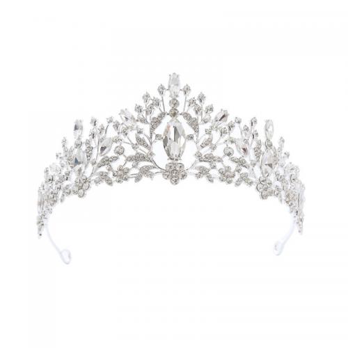 Bridal Tiaras Zinc Alloy with Crystal silver color plated fashion jewelry & for woman silver color nickel lead & cadmium free Inner Approx 145mm Sold By PC