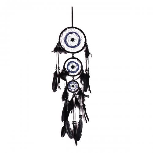 Fashion Dream Catcher Feather with Rattan & Nylon & Iron handmade for home and office & evil eye pattern 680mm Sold By PC