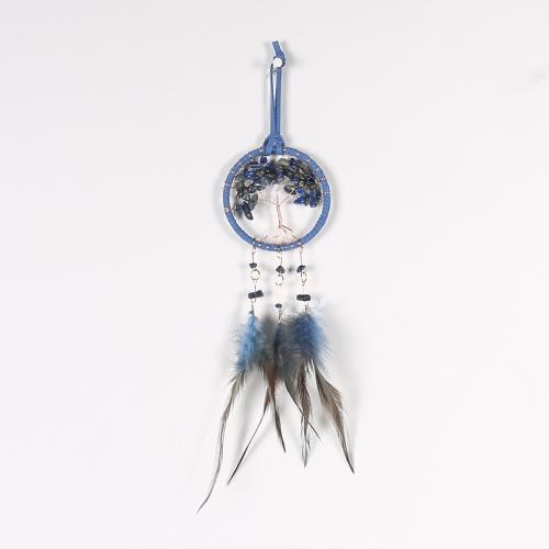 Fashion Dream Catcher Feather with Natural Gravel & Rattan & Nylon & Iron Tree handmade for home and office 345mm Sold By PC