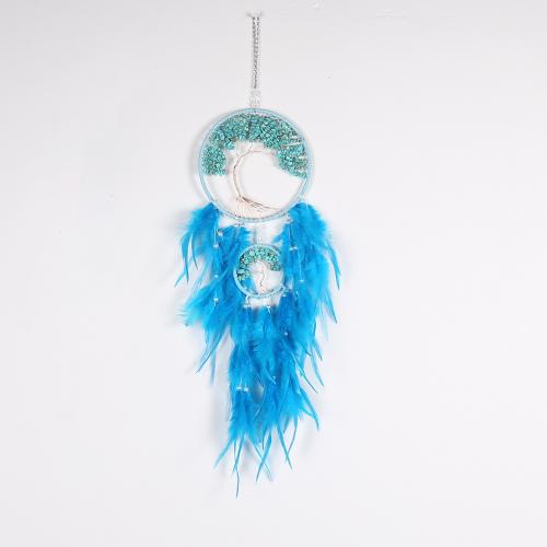 Fashion Dream Catcher Feather with Natural Gravel & Rattan & Nylon & Iron Tree handmade for home and office 680mm Sold By PC