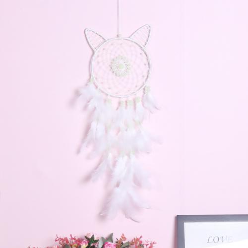 Fashion Dream Catcher Feather with Rattan & Nylon & Iron handmade for home and office & luminated white 680mm Sold By PC